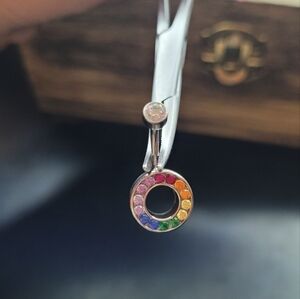 Rainbow belly button jewlery